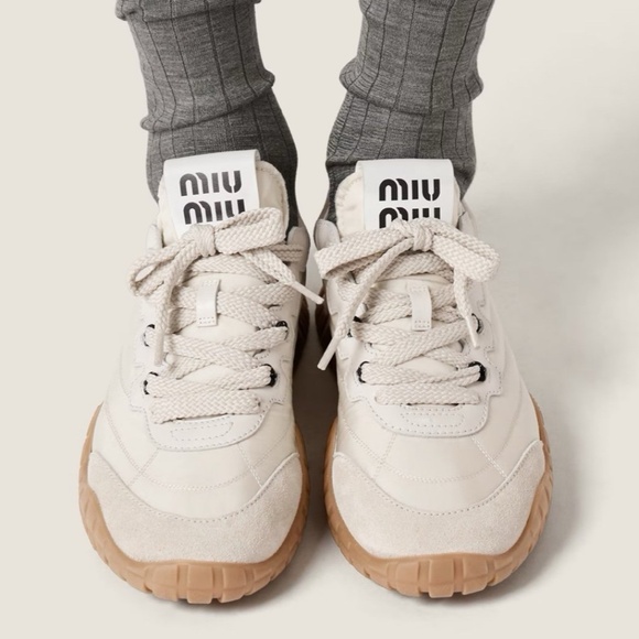 Miumiu Tyre technical fabric and suede sneakers Size 39 (Women’s 8) - Picture 1 of 6